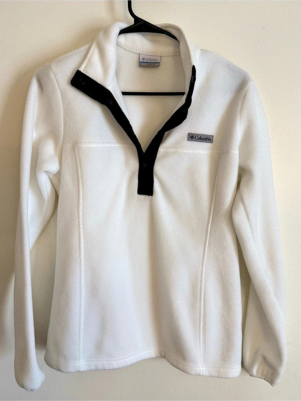 Columbia Benton Springs Snap Pullover Fleece Women's White & Black XS